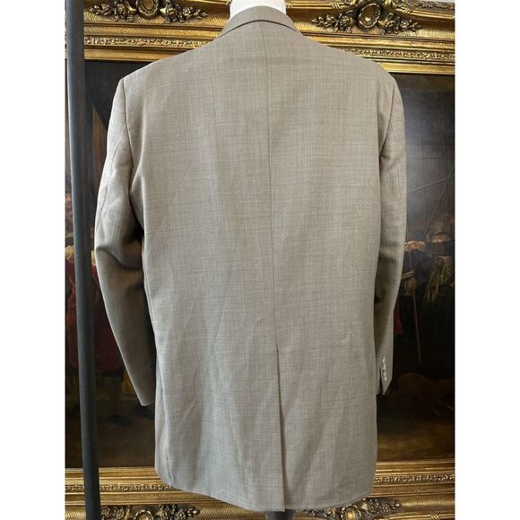 Joseph & Feiss 46L 40 x‎ 28 2 Piece Taupe 100% Wool Hopsack 2 Button Suit
